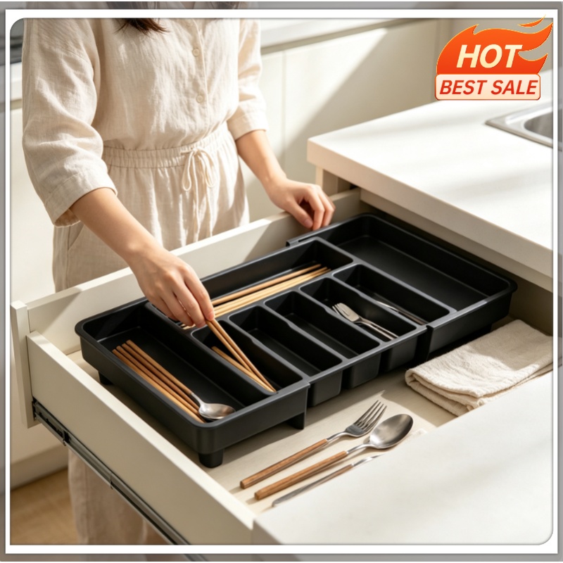 Kitchen Gadgets And Utensils - 1Pcs Upgradation Adjustable Flatware Tableware Organizer