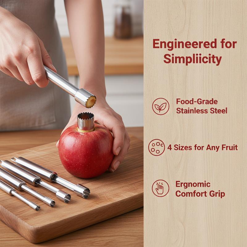 Kitchen Gadgets & Toys - 4pcs Fruit Core Remover Cutter Kitchen