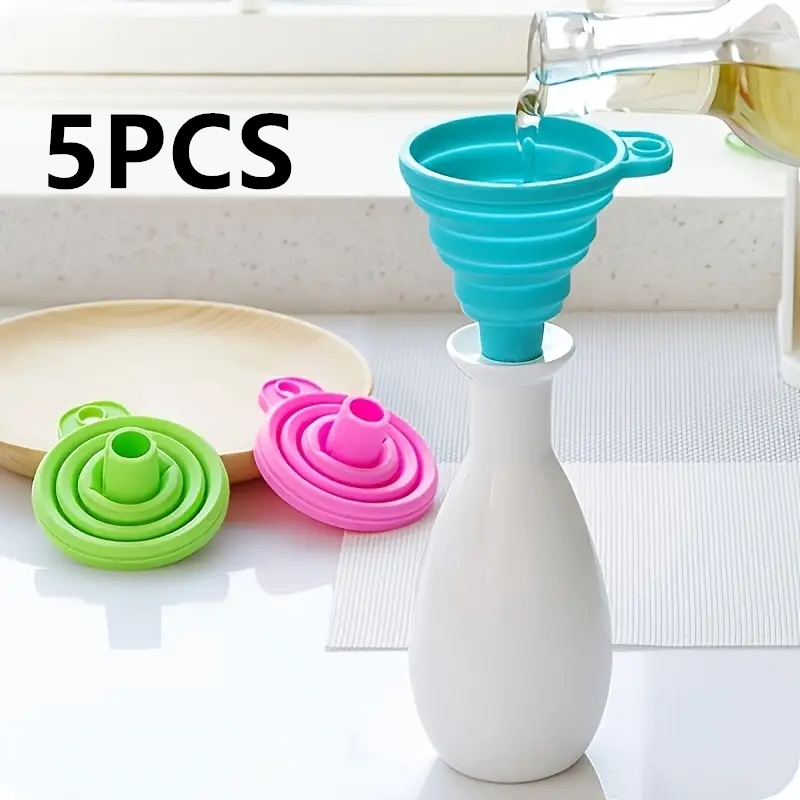 Kitchen Gadgets And Utensils - Silicone Folding Funnel Multifunctional Portable Mini