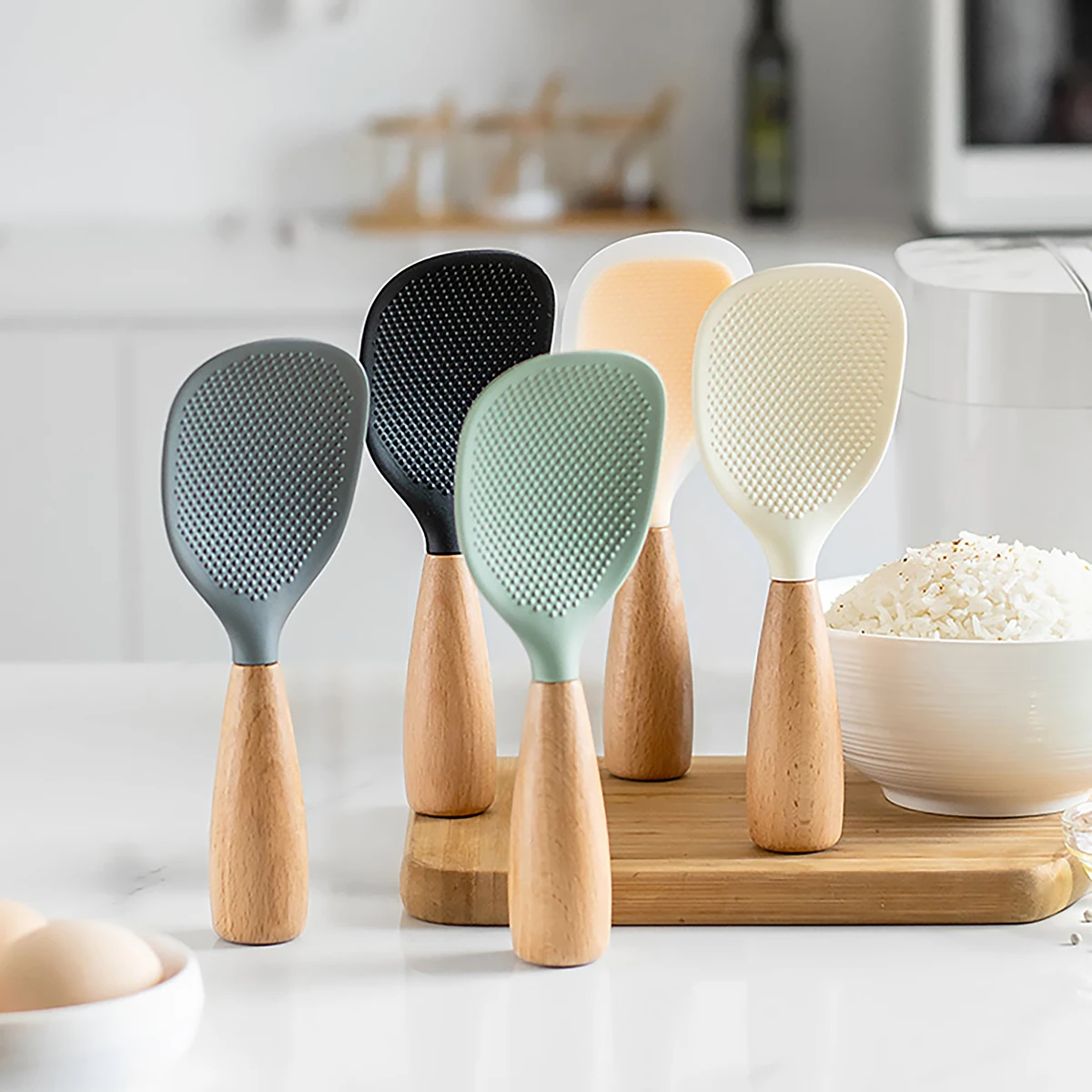 Kitchen Gadgets On Sale - Hanging Silicone Rice Spoon Kitchen Ladle