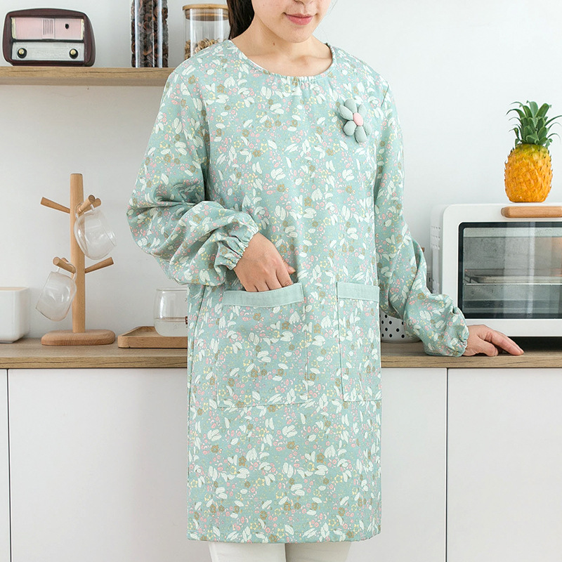 Kitchen Gadgets For Women - Women's Cotton Long Sleeved Apron Waterproof