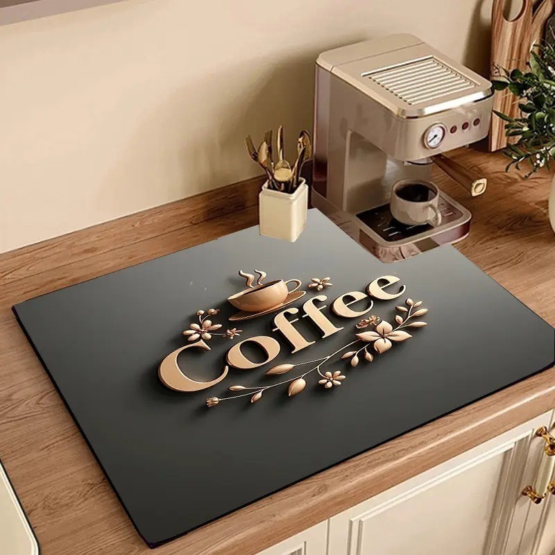 Kitchen Gadgets On Sale - Coffee Print Coffee Pad Absorbent Mat