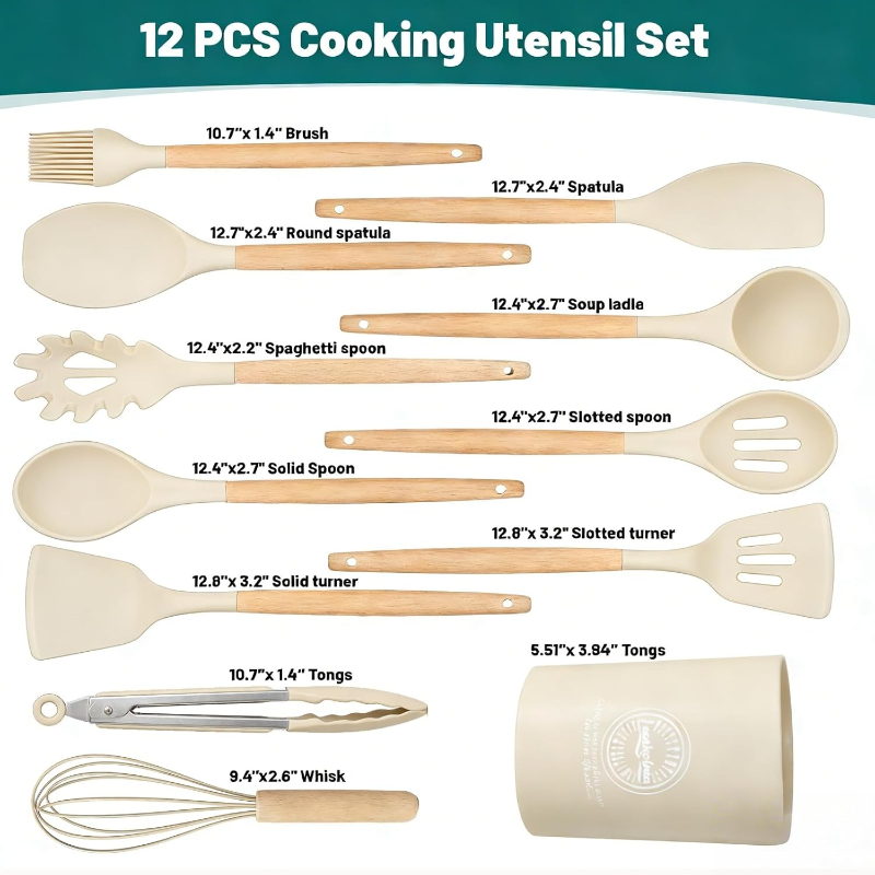 Wooden Handle Silicone Kitchen - огляд і ціна Kitchen Gadgets And Utensils
