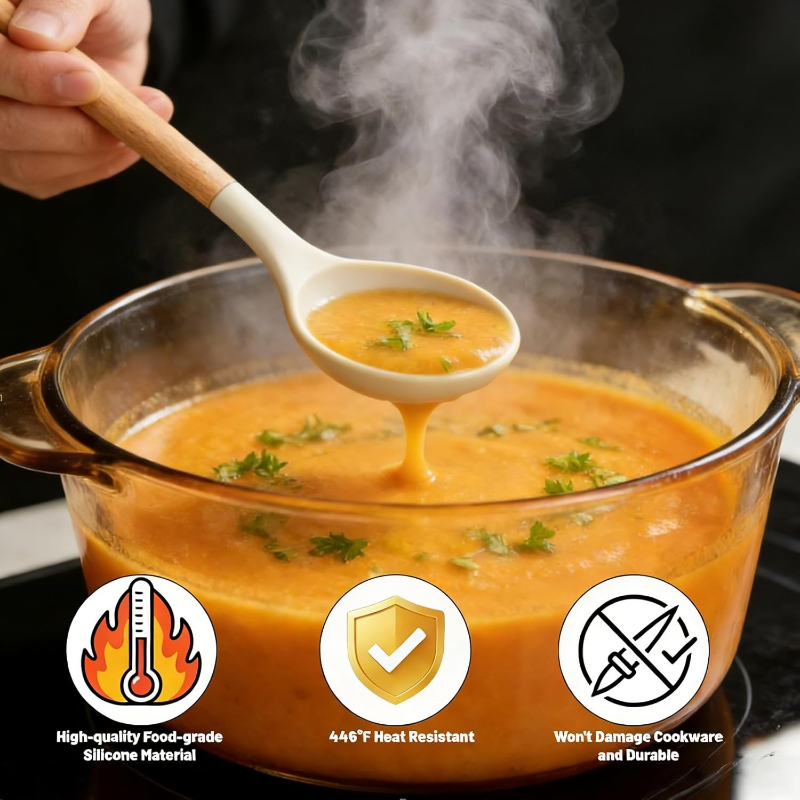 Wooden Handle Silicone Kitchen - огляд і ціна Kitchen Gadgets And Utensils