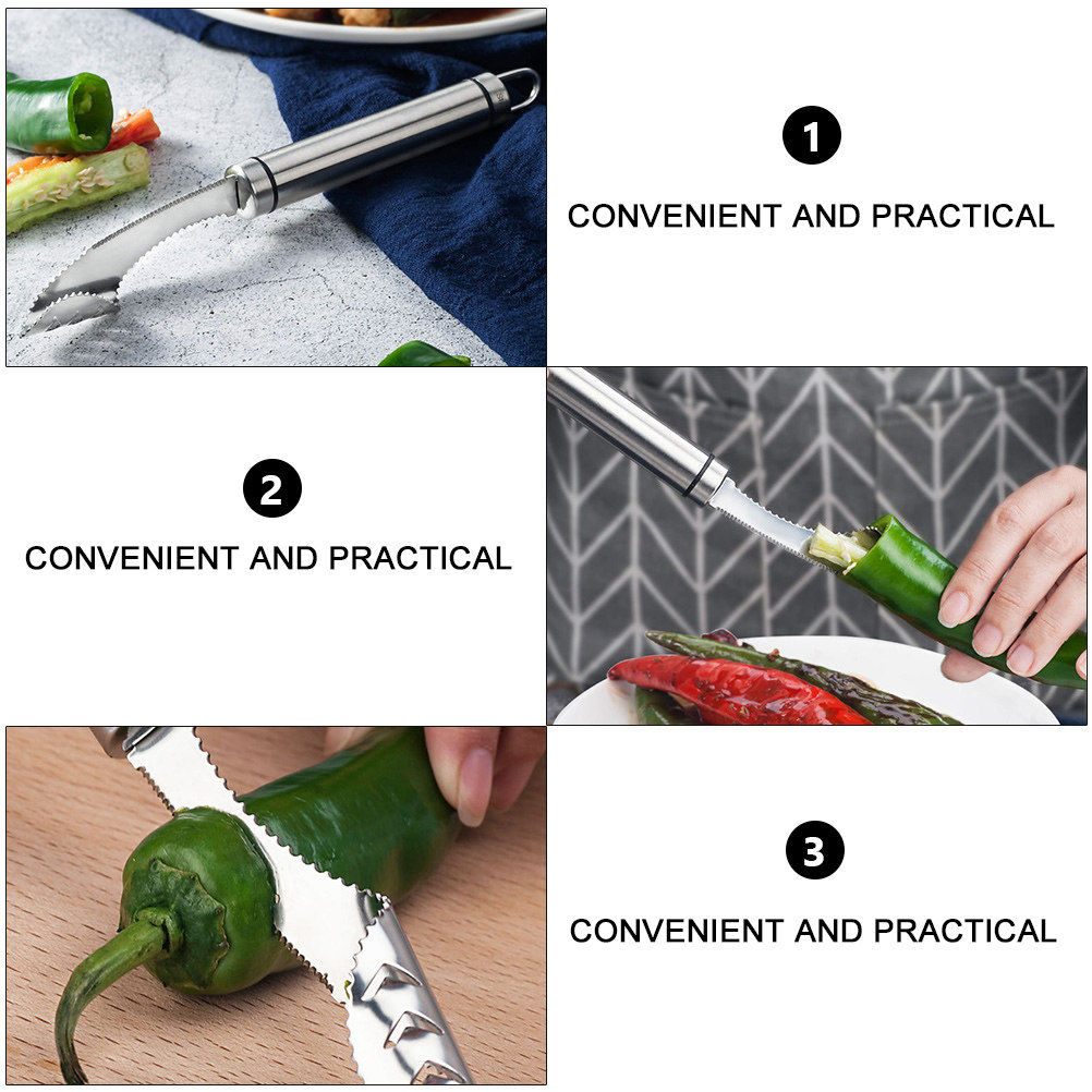 2Pcs Stainless Steel Chili Cor - огляд і ціна Kitchen Gadgets & Toys